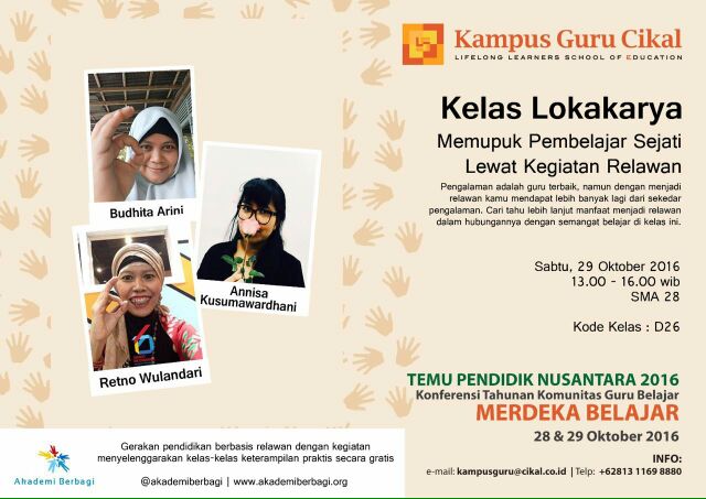 akademiberbagi's tweet photo. Semangat kerelawanan bisa disebarkan lewat banyak cada, seperti Temu Pendidik Nusantara kemarin #TPN2016 https://t.co/3Fk1ERtiSV