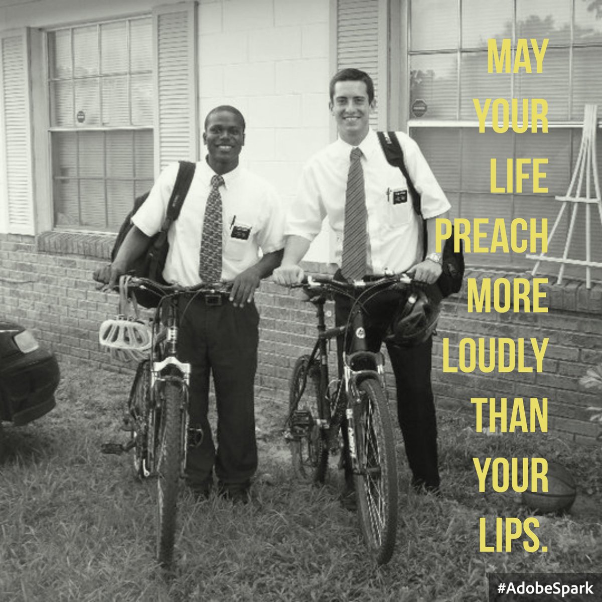Actions speak louder than words!  DO GOOD Today! My missionary son.