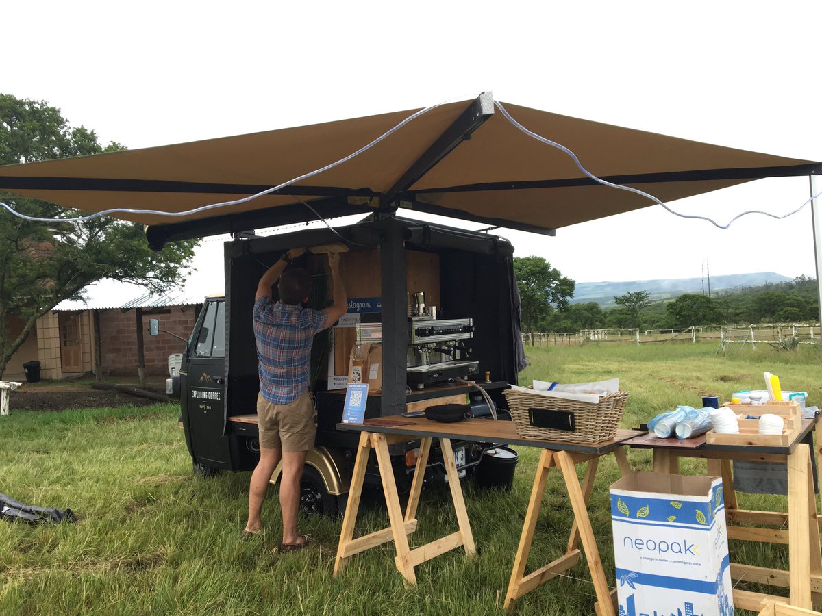 KZNTRAILRUNNING's tweet photo. #ExploringCoffee will be ready to roll any minute, providing the caffeine kick to our #SpurTrailSeries #KZN runners at #AloeWildlife https://t.co/ymr8YTCHSD