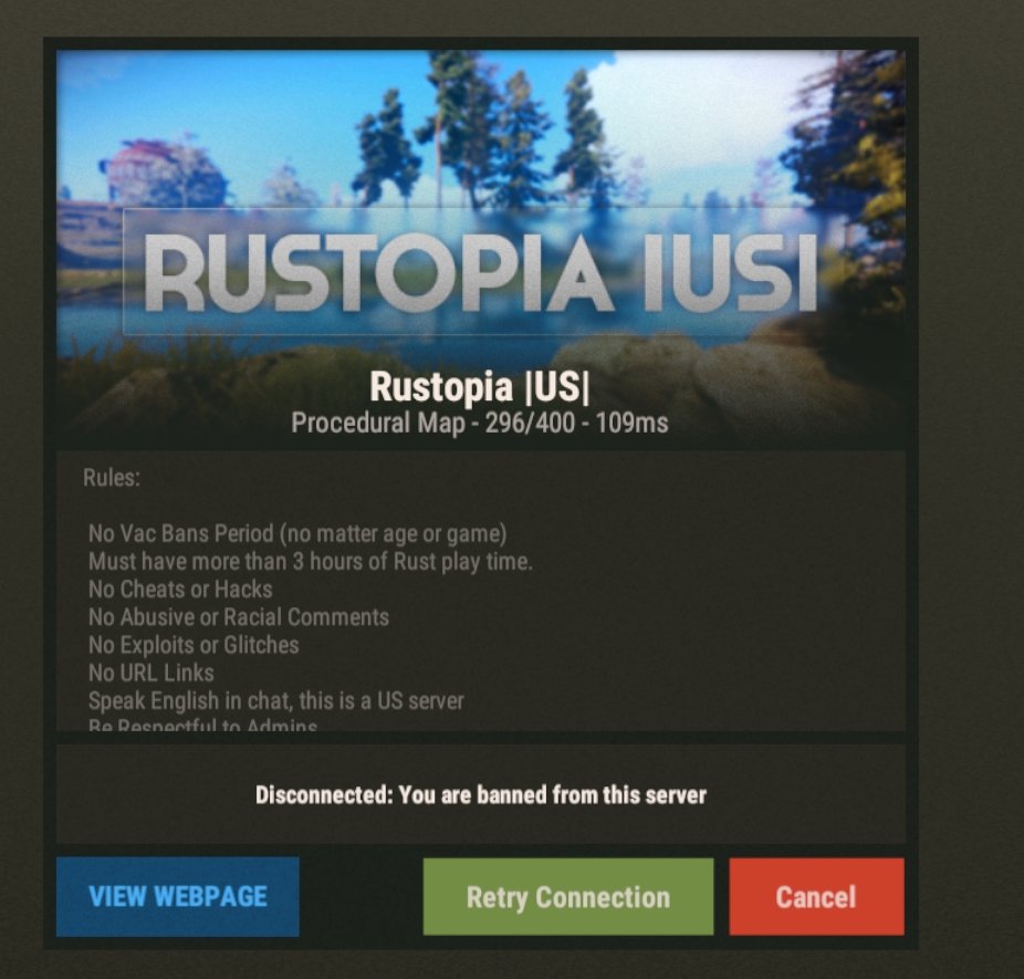 Rust бан