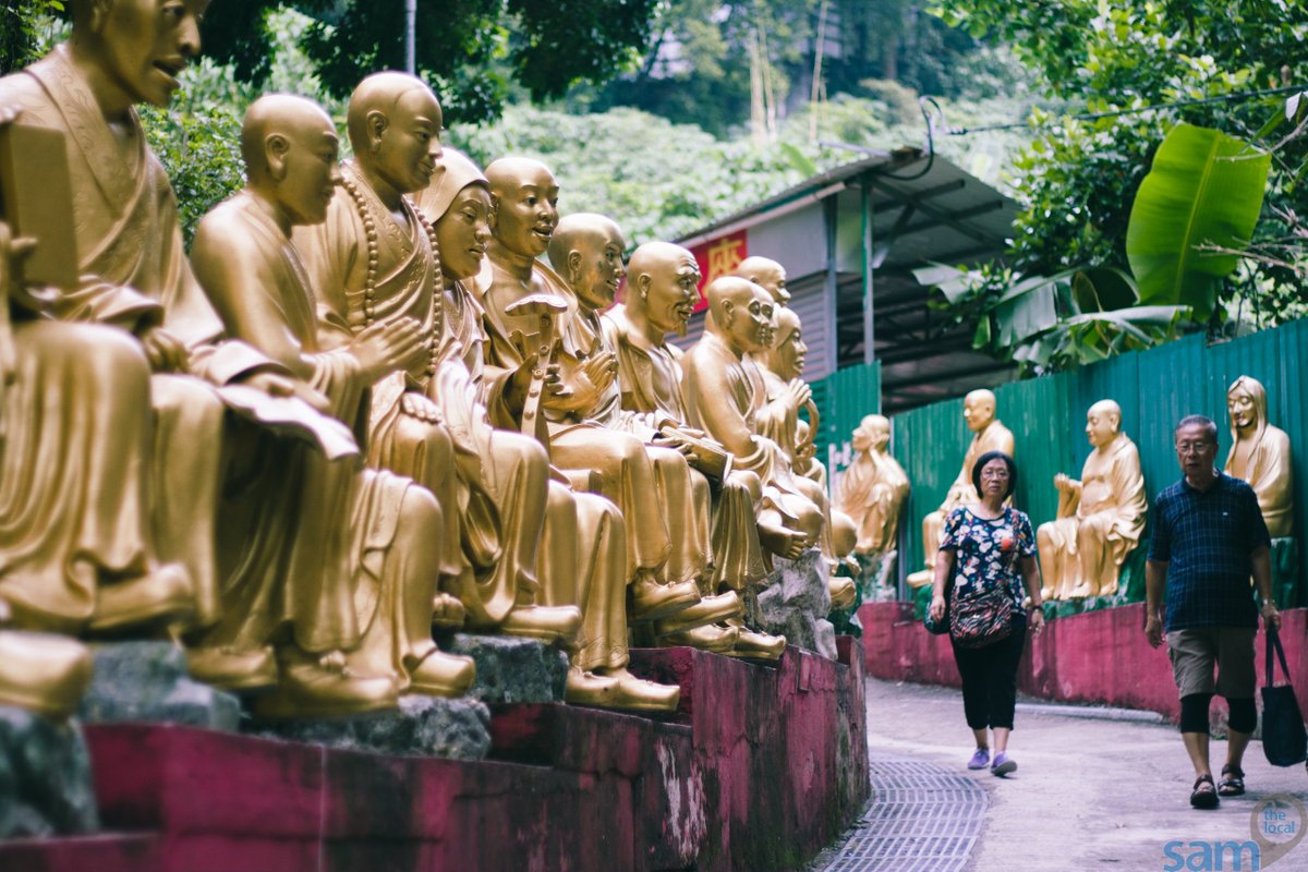 SamTheLocal's tweet photo. An experience unique in #HongKong is walking down a path with golden monks staring at you #samthelocal #hk #urban #history #hkphotography https://t.co/XG3jqVoyZZ