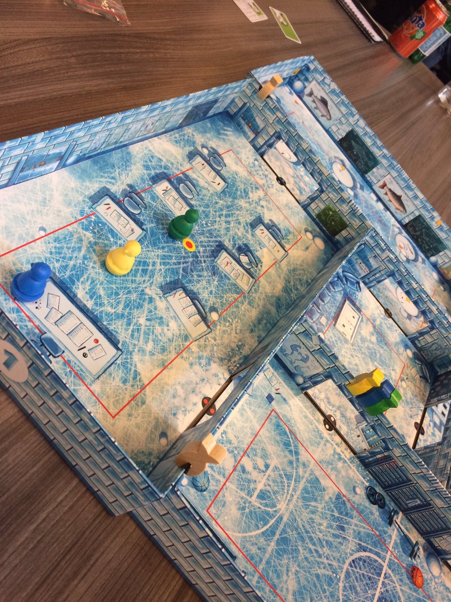 PAXAus_TT's tweet photo. Penguin flicking fun at the Ice Cool high school. Try it in #tabletop next week at #paxaus #tttraining https://t.co/BUi7rNgh9x