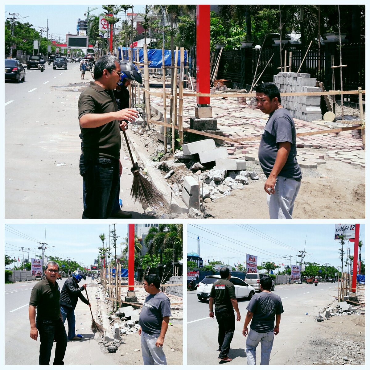 Minggu, 30/10/16 walikota makassar turun langsung memantau pembersihan jalan pengjibur pasca car freeday dan event jalan santai FKPPI