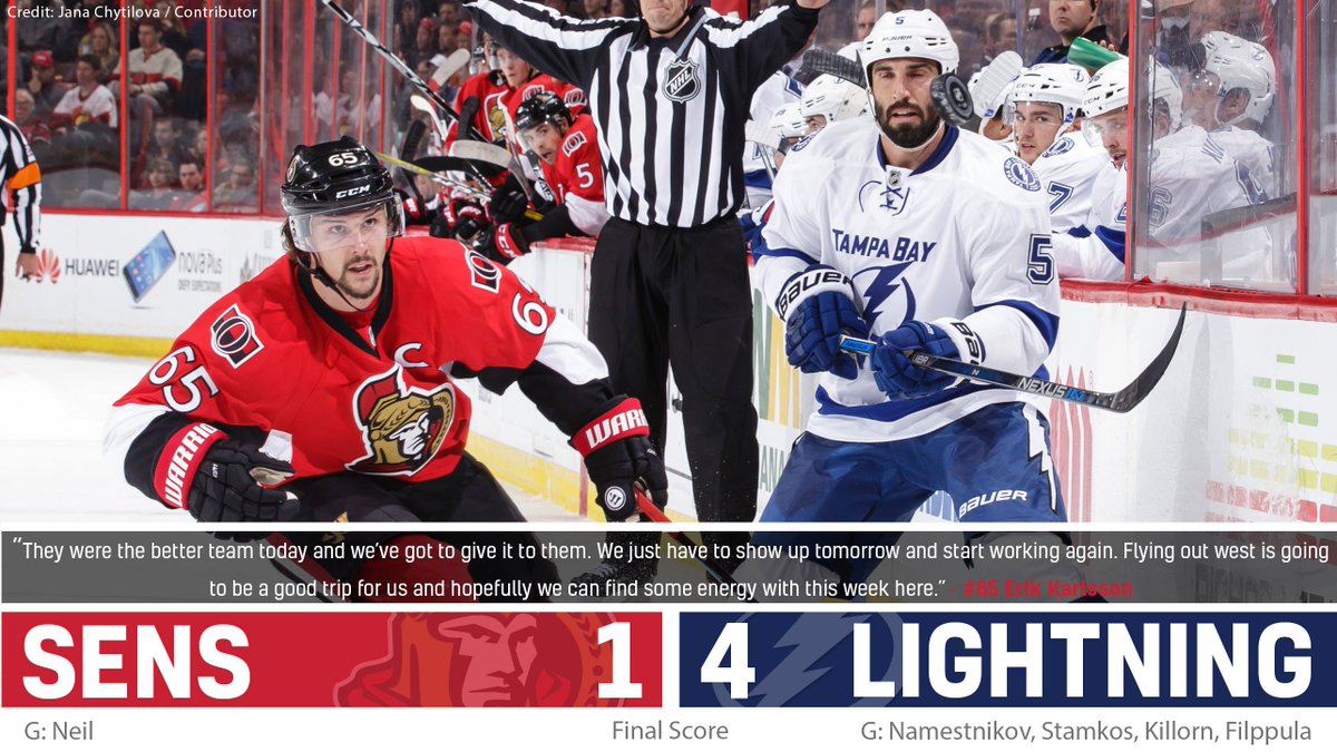 #Sens TV has post-game comments following tonight’s 4-1 loss to the Tampa Bay Lightning. https://t.co/aIeyEUCbBb