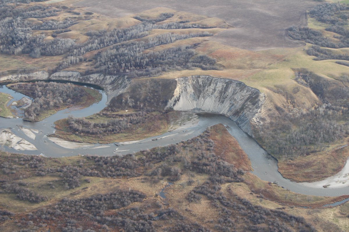 chrisjstahl's tweet image. Little Saskatchewan River north of #Brandon meandering along, carving out the landscape. #geographyclass