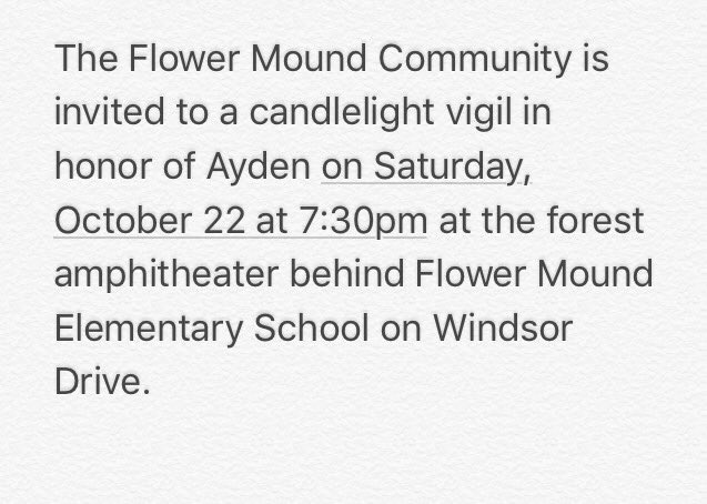 Sig_Parmesan's tweet photo. @FOX4 @dallasnews #forAyden https://t.co/ujyd1k0cZg