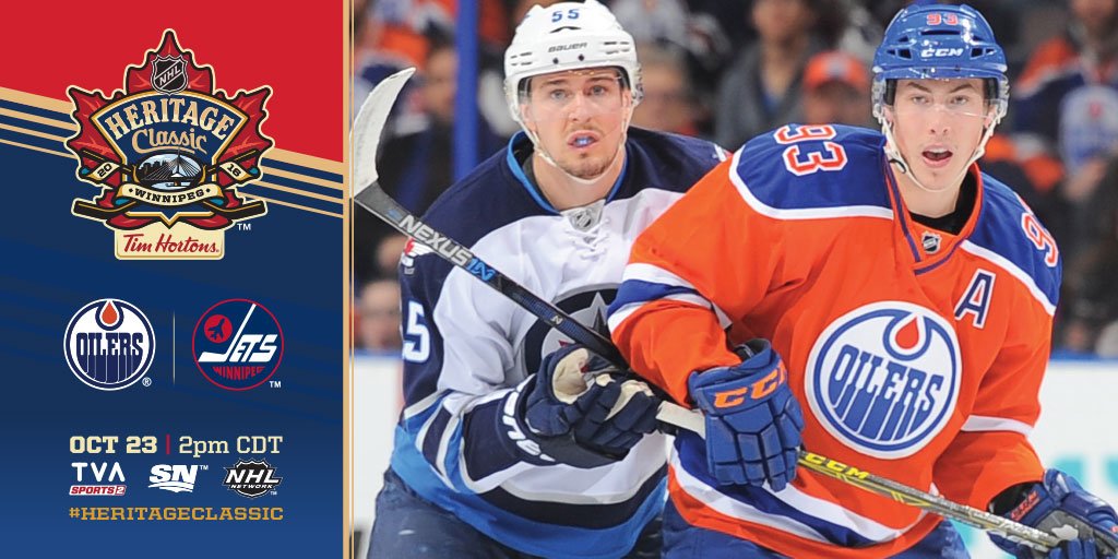 NHLJets's tweet photo. It's #HeritageClassic Day! The #NHLJets take on the #Oilers outdoors! #GoJetsGo https://t.co/Voqh0caP9e