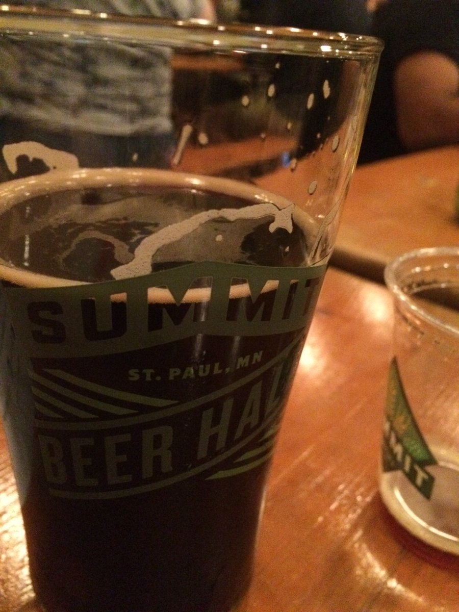 RoundTableHops's tweet image. We’re trying Unchained #23, Dark Infusion at @summitbeer We like. We like a lot. Shout out to Pete Stacy!