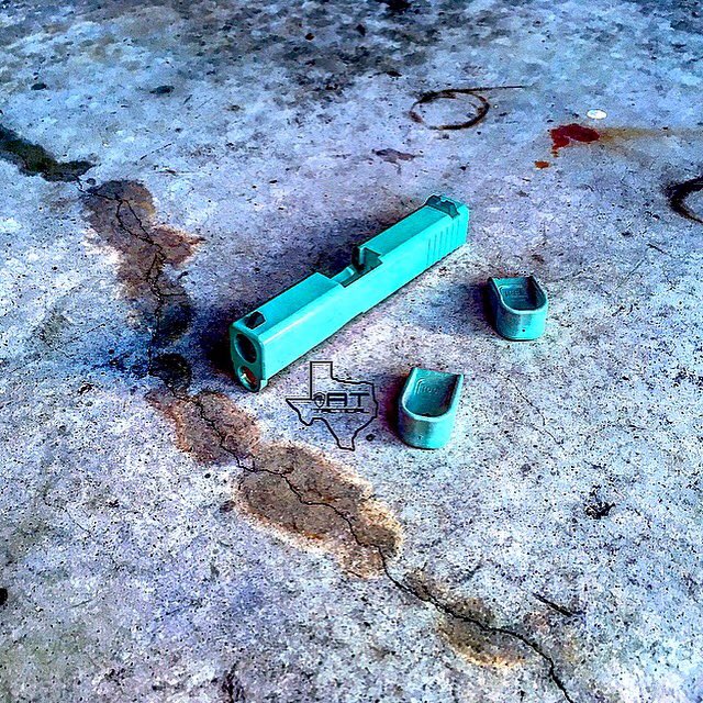 ATTactical's tweet photo. A little #tiffanyblue on this @glockinc G43.

#attactical #tiffany ##girlsshoottoo #cerakote #gunsanddiamonds #happywifehappylife https://t.co/mDip15qGer