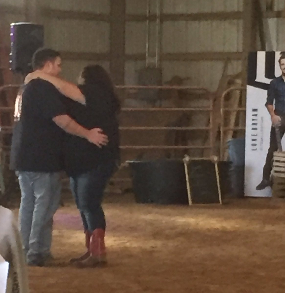 rcreative's tweet photo. @LukeBryanOnline sorry Luke couldn't be at my boss/friend Davina Tanner's wedding today. So we did the best we could https://t.co/kFjfNuovK6