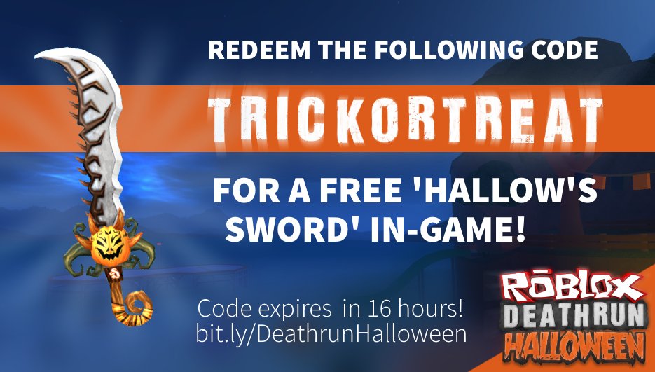 Wsly On Twitter Redeem Code Trickortreat For Your Free - code deathrun roblox