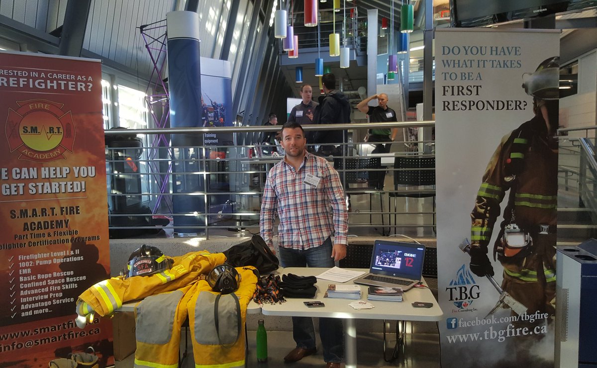 TBGfire's tweet photo. Great day at the #ffcareerexpo today.  @TBGfire  @TDFireAcademy @SFA_Ontario  #firetraining #firefighter #fire #tbgfire, see u in November! https://t.co/MgVNZCXF6I