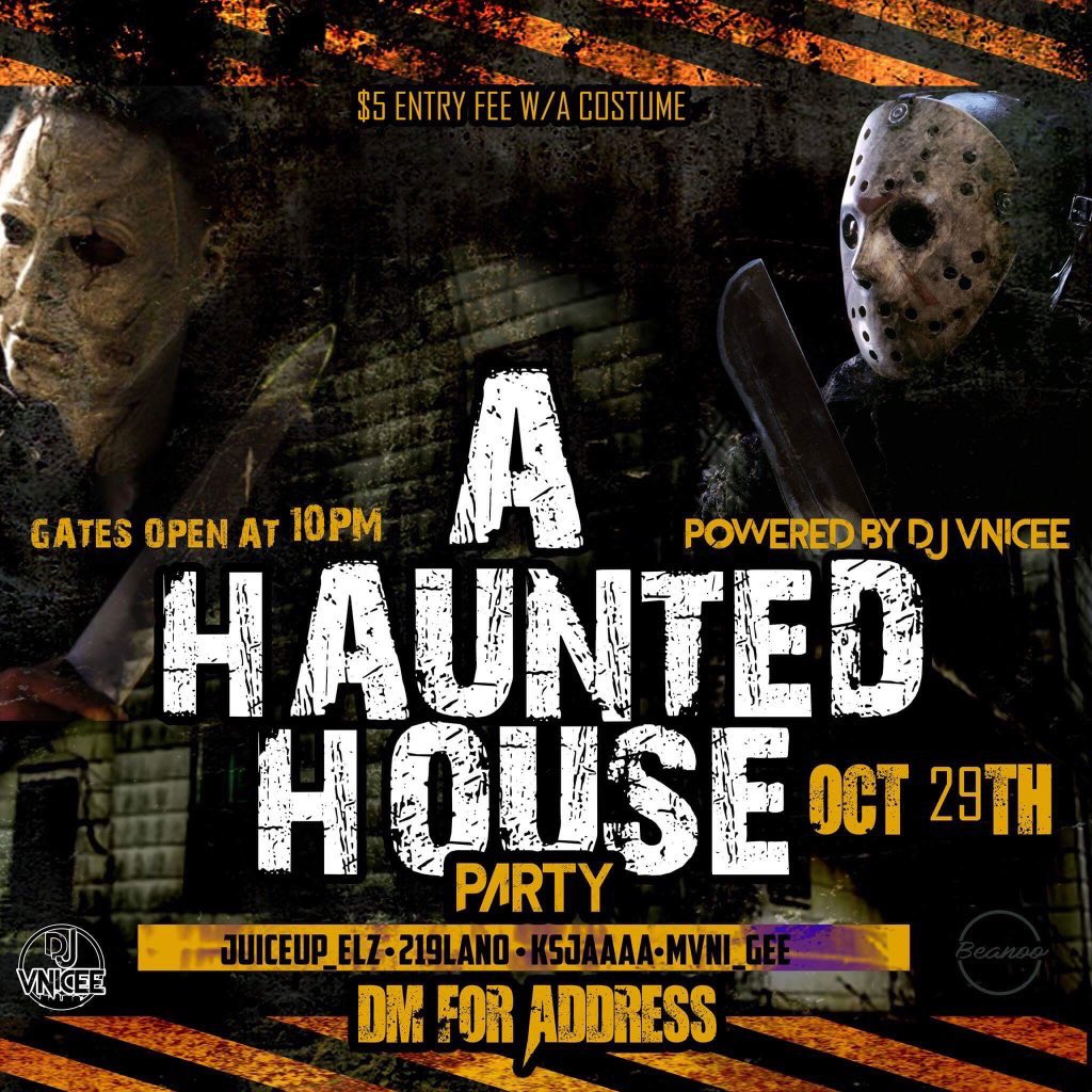 Kvng_Junior's tweet photo. #MajorLIT ๐ฅ #AHauntedHouseParty OCT 29th ๐๐พ๐ค๐ป๐๐น GATES OPENS AT 10 ๐ค @ksjaaaa @juicedUP_Elz @219lano @mvni_gee Next Saturday . Be there โผ๏ธโผ๏ธ https://t.co/W53ZzS1nCX