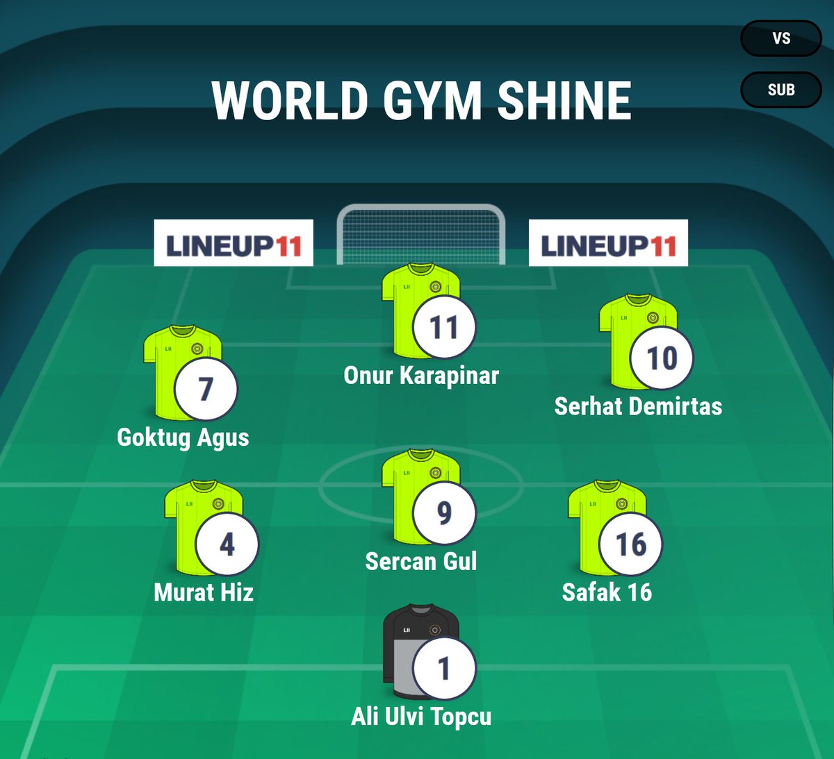 WORLDGYMTEAM's tweet photo. Takimimiz bugun saat 14.00 ' da @EaglesFc1992 ile karsilasyor.Centilmence bir mucadele olsun. @golden_lig 

Muhtemel kadromuz su sekilde ; https://t.co/x1cWpVTyy3