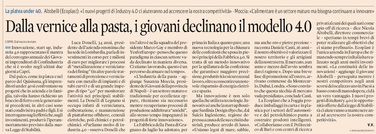 RobertoVjlla's tweet photo. I giovani: capitale umano per accelerare la #DigitalTransformation del Paese
#capri16 #industry40 #IoT #AI #CMO #startup #MadeInItaly #cloud https://t.co/KVbZDdAqmg
