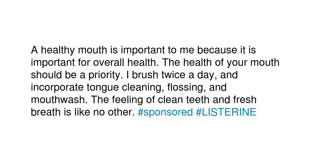 CalzonaCalliope's tweet photo. Why is a healthy mouth important to you? #sponsored #LISTERINE https://t.co/zjcxyCyMdz