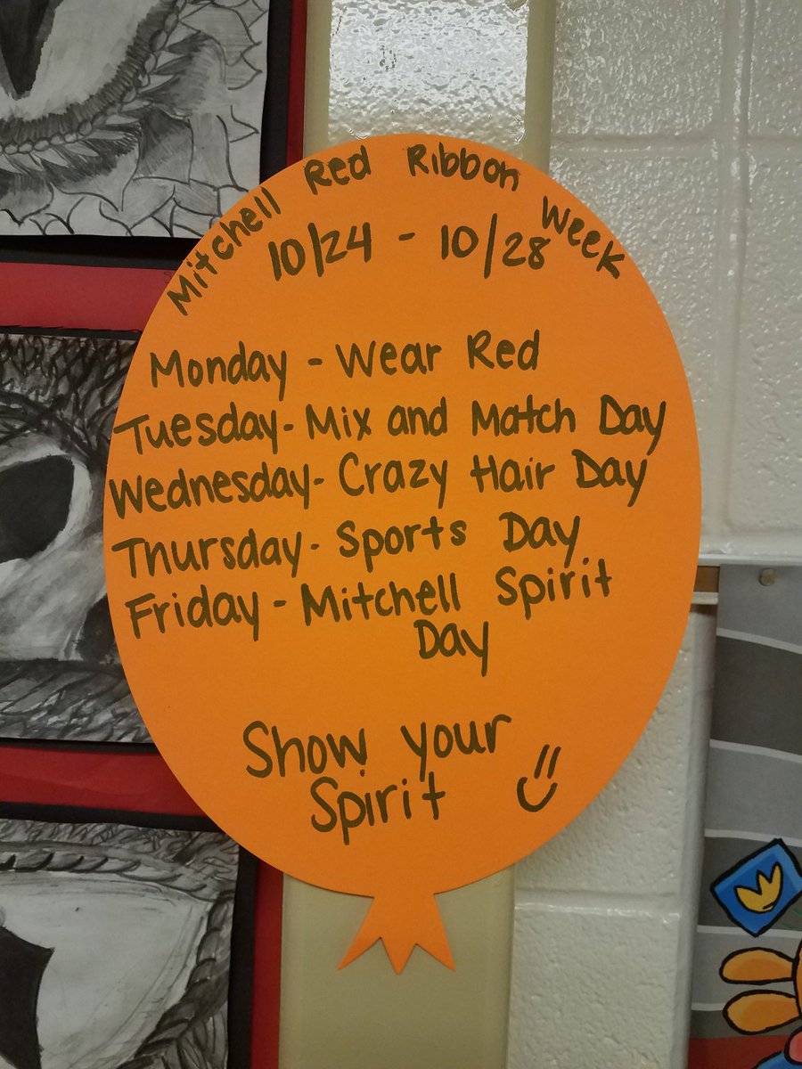 WJMitchellES's tweet photo. Our Just Say No club has planned spirit week for our Bulldogs!  #RedRibbonWeek https://t.co/5kc8tJAKXE