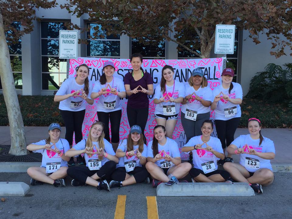 LMUTriDelta's tweet photo. Today, we walked and ran for breast cancer during the 10th Annual Think Pink 5k at LMU! https://t.co/St6ltNYXkO
