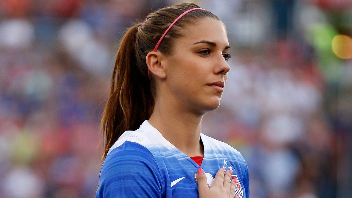 FootballFunnys's tweet photo. Alex Morgan: "Give a man a woman who loves football, and he will be happy for a lifetime." https://t.co/Civb3AYGvR