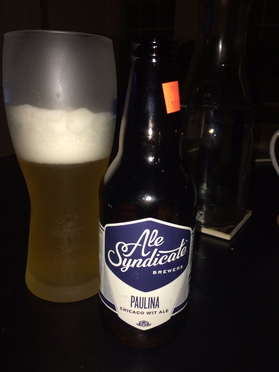 RegSauSau's tweet image. My first @AleSyndicate Paulina Chicago Wit Ale, but it won&apos;t be my last. Welcome to my beer rotation