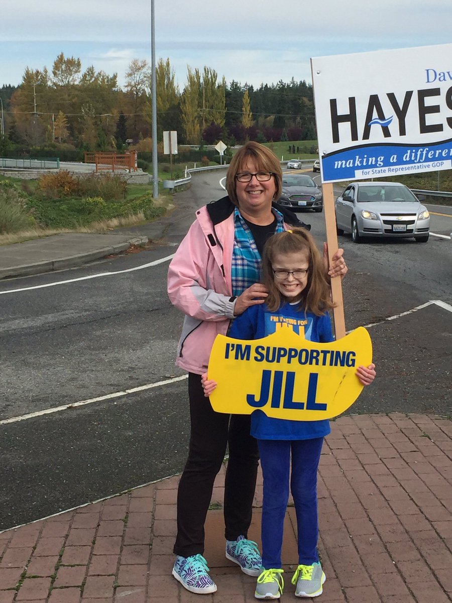 VoteJill's tweet photo. Little Camano Campaigning with these two wave-getters! #StillWithJill #CountingItDown https://t.co/xk2GsYVu8f