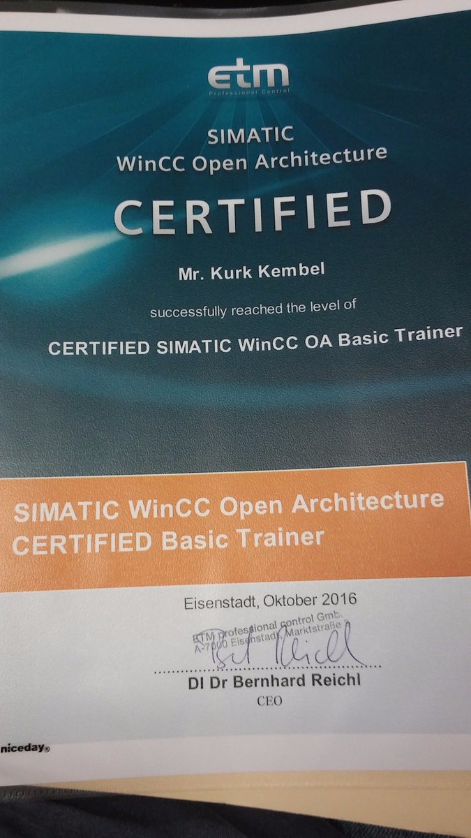 ThinKAASM's tweet photo. KAASM becomes the first Siemens Partner in North America certified to provide WinCC OA training!  Good job, Kurk!
#KAASM #SiemensWinCCOA https://t.co/g5RbKS7OSH