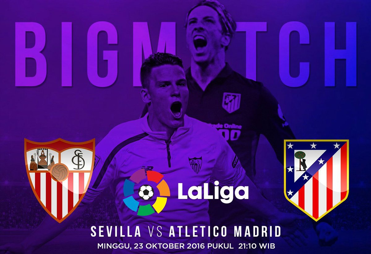 SiaranBolaLivee's tweet photo. #TODAYMATCH #Laliga #Pekan9 ▪ SEVILLA vs ATLETICO MADRID ▪ Minggu 23 Okt 2016 KO 21.15 WIB [Beins2 LIVE] #BigMatch #NotLive #SCTVButut https://t.co/SVUu89iZvj