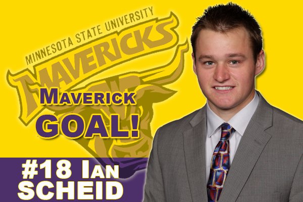 MinnStMHockey's tweet photo. GOAL ALERT | J Nelson pass goes in off of Scheid's skate at 14:32/2nd as Mavericks pull within 1. https://t.co/bu7ZNY2Kcj