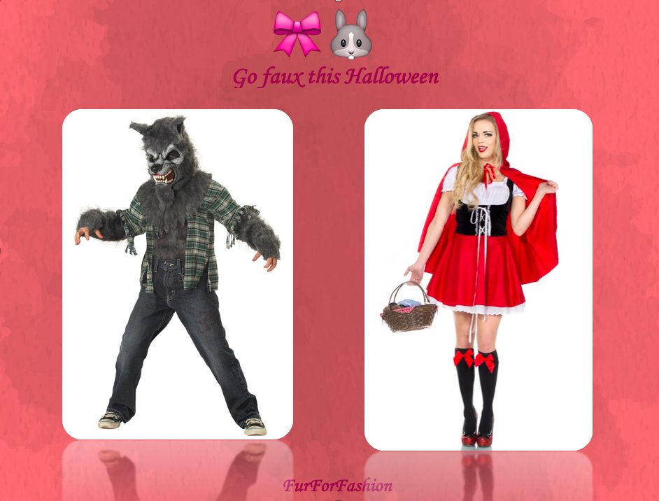 FurForFashion's tweet photo. Remember to go faux this Halloween! 🎃🕸🎀🐰#FurForFashion #AnimalCruelty #Vegan #Animals #BloodFashion #EthicalFashion #Faux #Halloween https://t.co/pn8FIb6IQD
