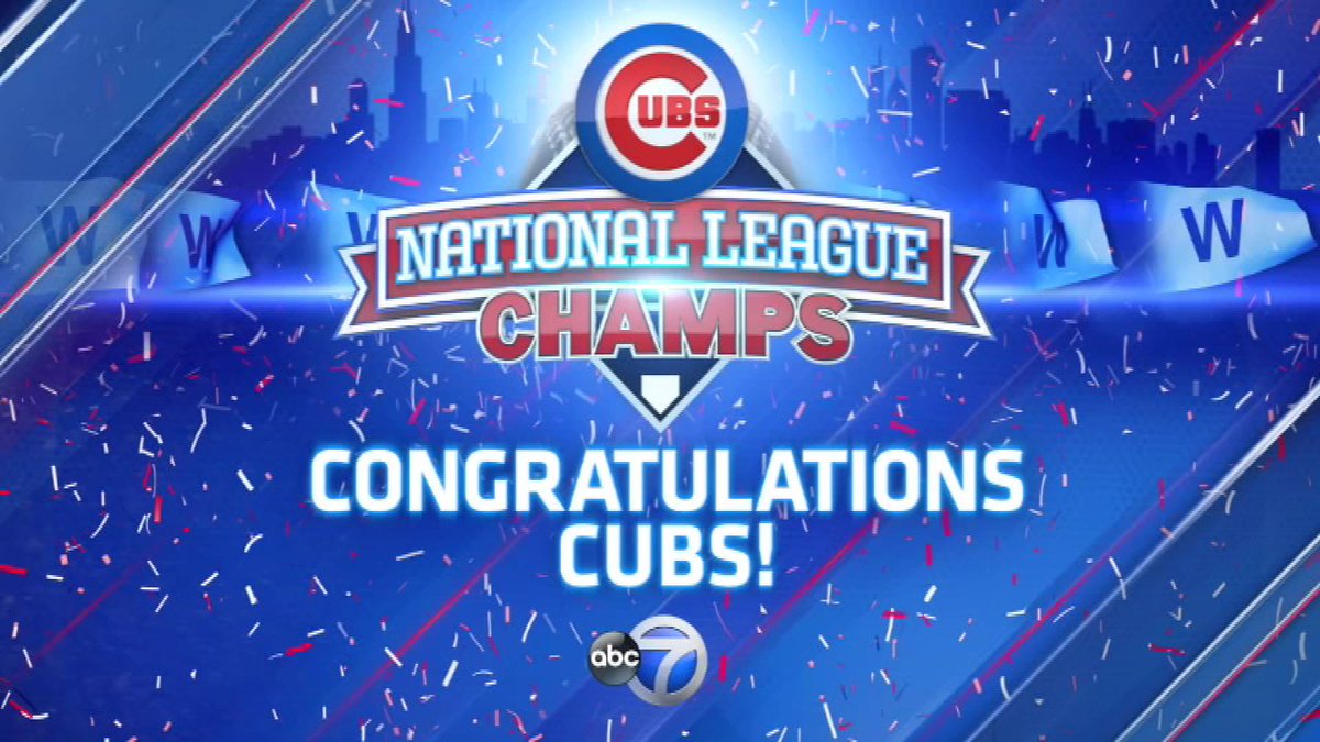 ABC7Chicago's tweet photo. Cubs headed to World Series for first time in 71 years! https://t.co/kaPPmjJKFI