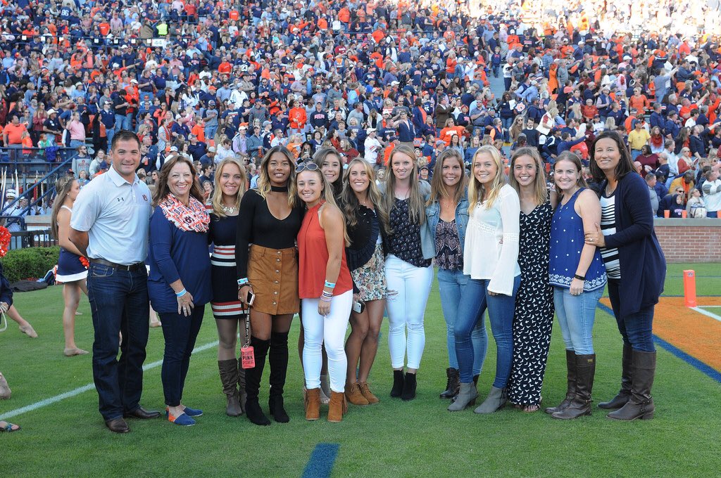 AuburnWTennis's tweet photo. Getting honored during pregame of the #AUBvsARK game today. #WarEagle #AuburnFamily https://t.co/VOzXv0ZB1v