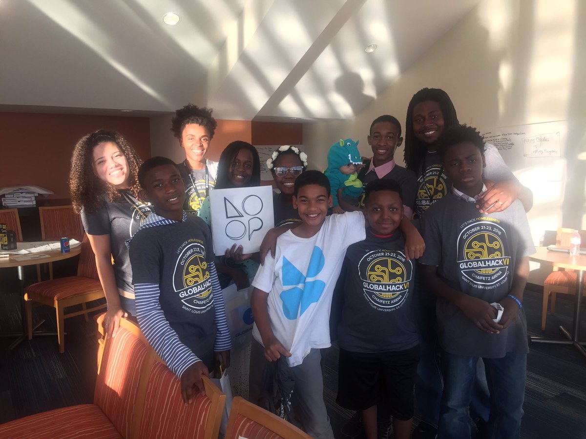 createaLOOP's tweet photo. Our kid LOOOVED @globalhackHQ! They came up with new ideas and built apps to improve the lives of homeless in St. Louis! #NeededNotNeedy https://t.co/n8NYj1PXOr