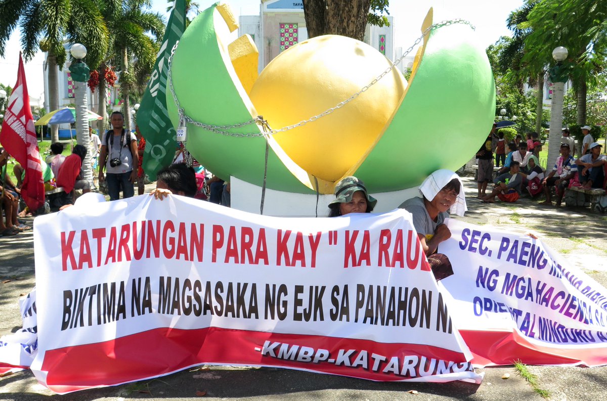 Quezon peasants before start of Lucena to Manila protest caravan to press return of coco levy fund, land reform, stop ejk, @InquirerSLB