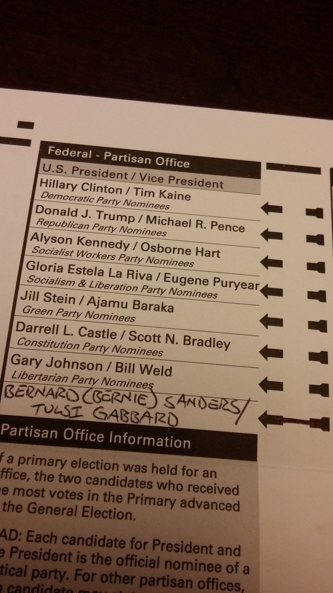 dead_democracy's tweet photo. being a patriot. #VotingMyConscience #WriteInBernardandTulsi #WriteInBernie #NeverTrumpOrHillary #OpDeny270 https://t.co/002DU0fS1O