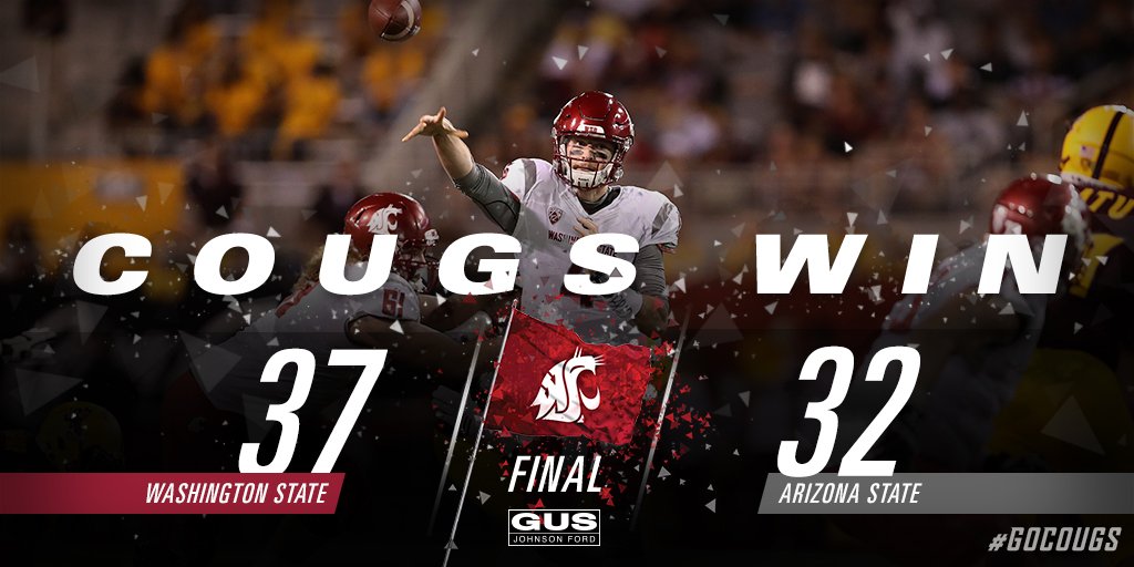 WSUCougarFB's tweet image. FINAL: Cougs go into ASU and come up victorious, 37-32! #GoCougs