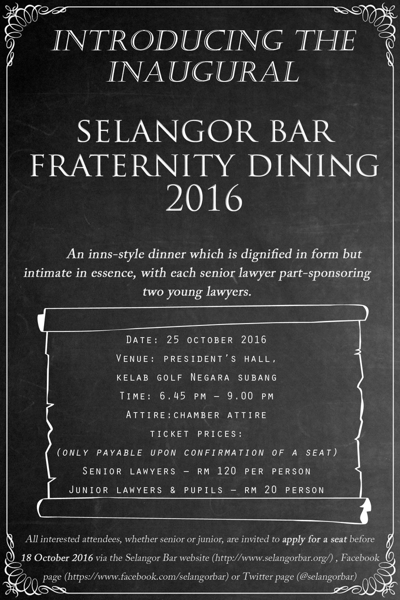selangorbar's tweet photo. Are you ready for our inaugural Selangor Bar #FraternityDining? https://t.co/xKReNsXq1N
