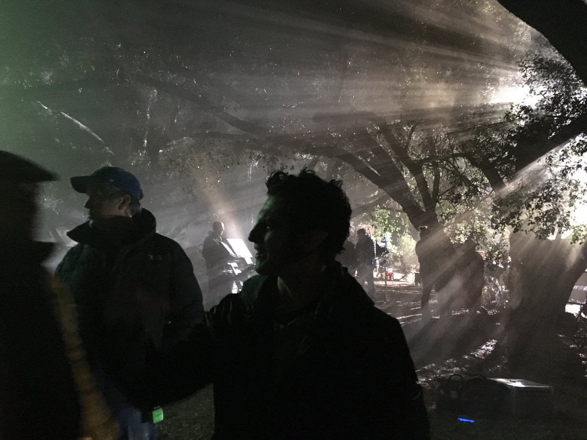 lindenashby's tweet photo. When we light the forest, we LIGHT THE FOREST! @MTVteenwolf night shoots. https://t.co/C9V3c78hiS