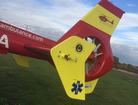 The Midlands Air Ambulance Charity helicopters based at Strensham and Cosford all carry the Tercentenary logo.