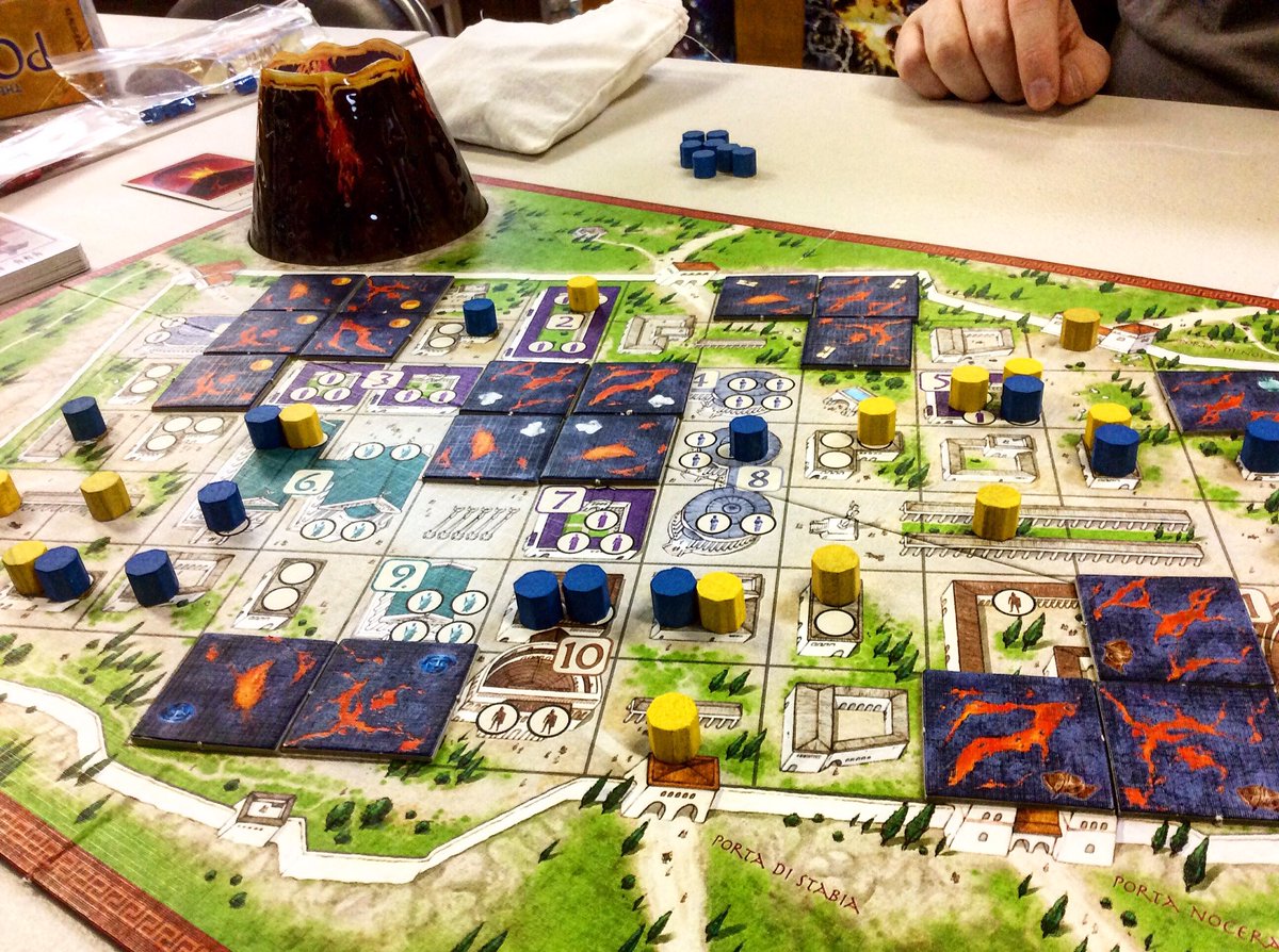 Player2TheLeft's tweet photo. Downfall of Pompeii...too much fun!  #bgg #boardgamegeek https://t.co/jU1R1xg8Wc