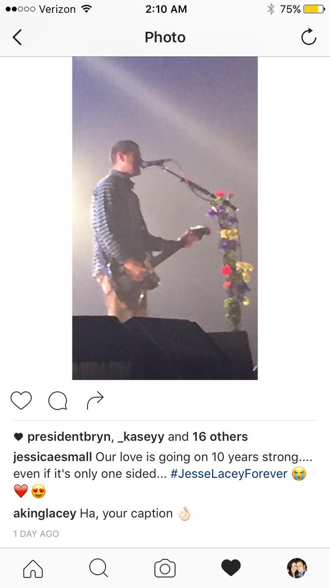 Jess Small on X: Jesse Lacey's wife just commented on my insta and now my  life is completely complete  / X