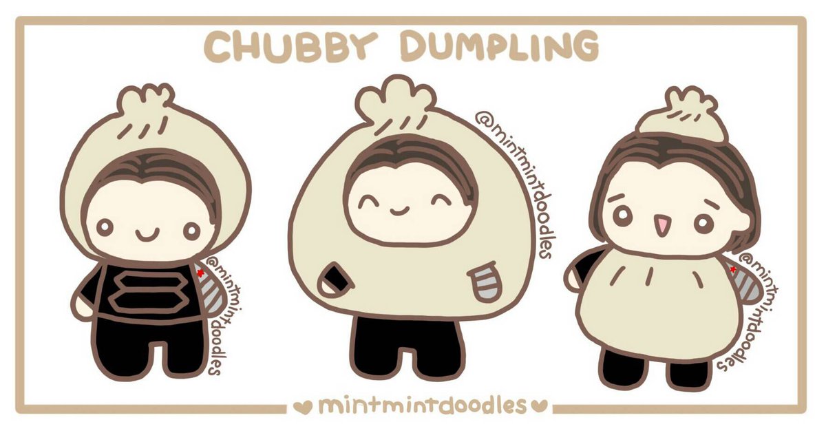 Mintmintdoodles's tweet photo. Look at my smol chubby dumpling child cosplaying as dumplings (*´꒳`*) (We were trying to see which dumpling costume works best for him) https://t.co/i56wW5wz7K