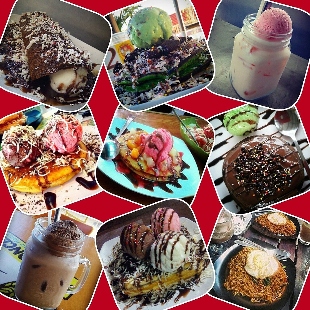 Ayo ajak anak, istri dan keluarga menikmati hari minggu sambil menikmati aneka macam menu serba es krim mang oncel