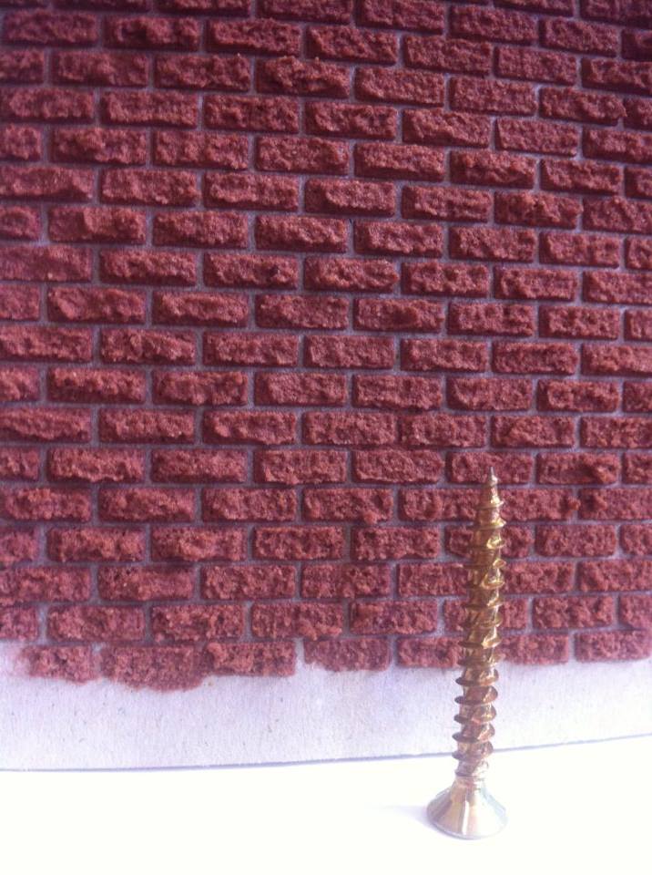 close up detail of the brick work for the model me and <a href="/RachaelOlga/">Rachael Olga Lloyd</a> have been hired to build. there's a screw for size comparison and lol's.