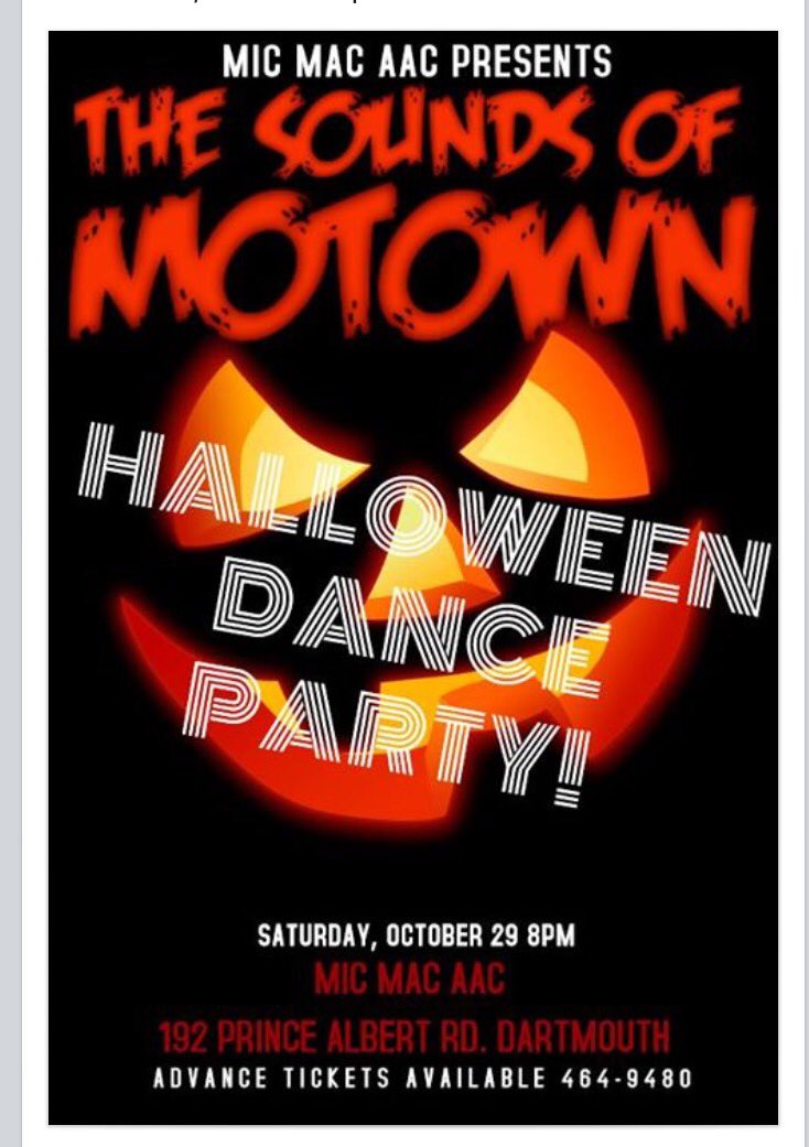 SoundsOfMotown's tweet photo. Booked at MicMacBoat club for Saturday the 29th to celebrate #Halloween  #dartmouth #motown https://t.co/xWT99V0xc4