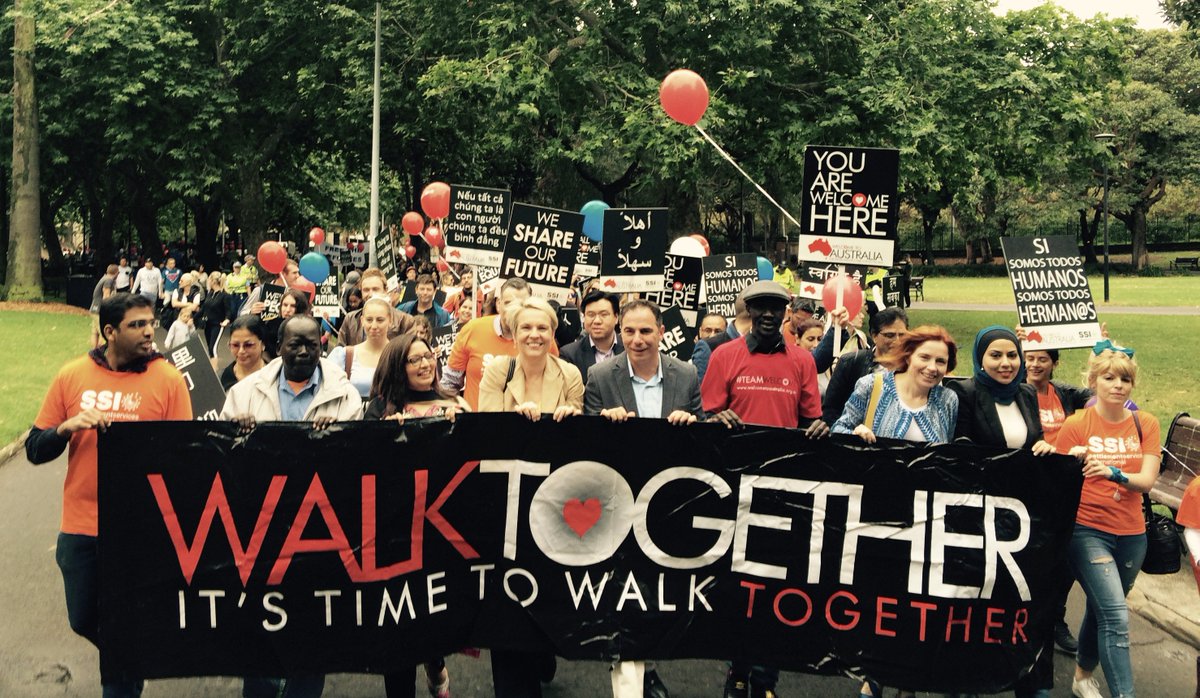 Thanks <a href="/DengAdut/">Deng Thiak Adut</a> for sharing the welcome spirit with us at #WalkTogether2016 in Sydney. #WeShareOurFuture