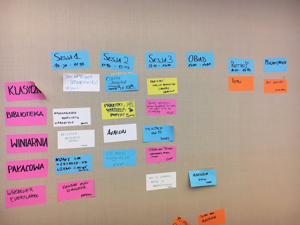MPetlic's tweet photo. @AgileCoachCamp agenda na niedzielę #accpl2016 https://t.co/M0hnhpZXFV