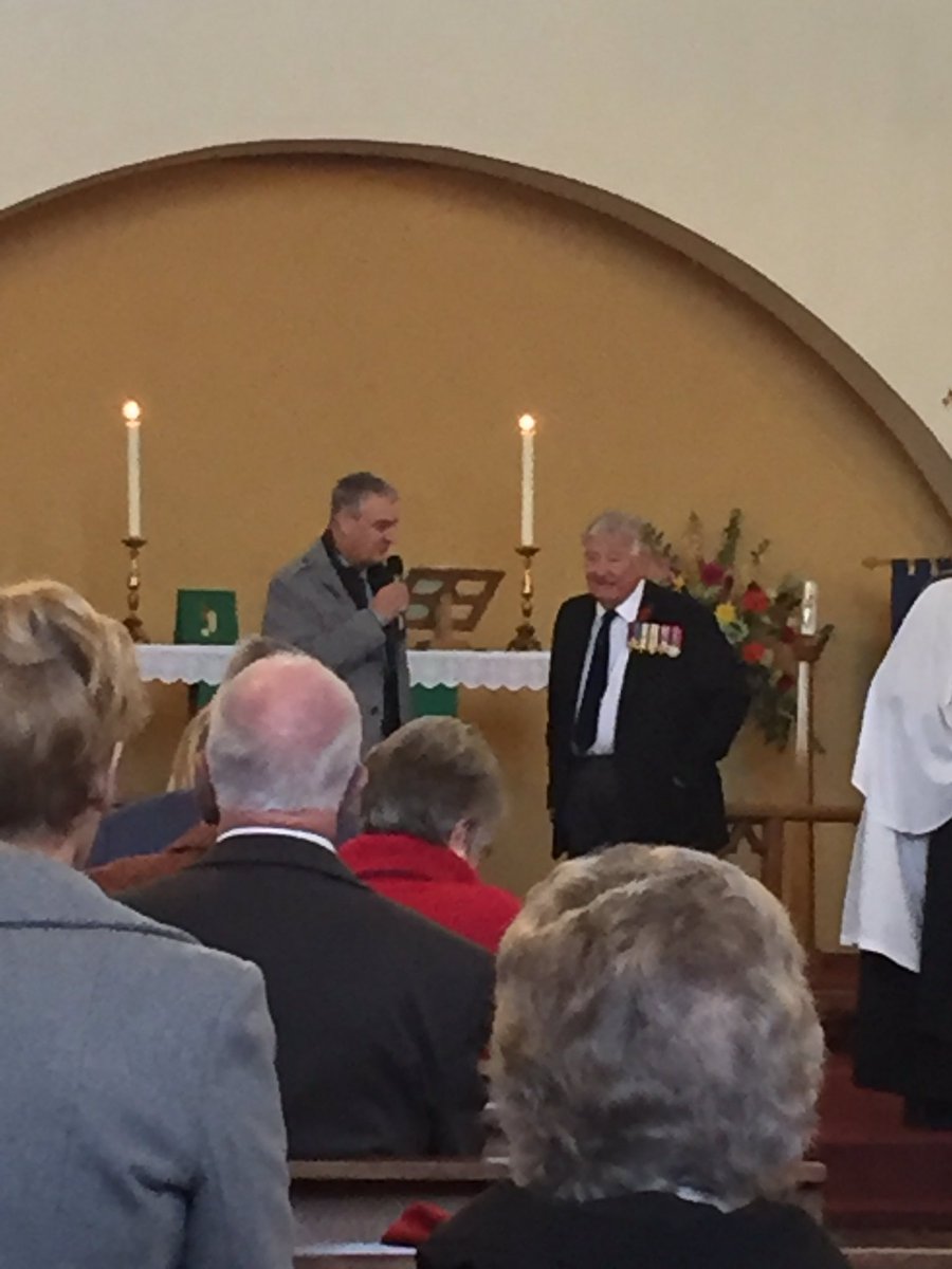 LindsayTowler's tweet photo. Alvin Ansell receiving Legion d'Honneur for D-day bravery presented by @GrahamJones_MP Amazing achievement https://t.co/kGQRiXdevA