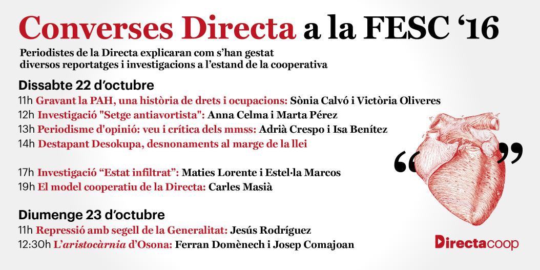 albertmartnez's tweet photo. En mitja horeta faig una #ConversesDirecta sobre investigacions de repressió amb segell Generalitat, a la #FESC2016 https://t.co/NhSOGd8BZ0