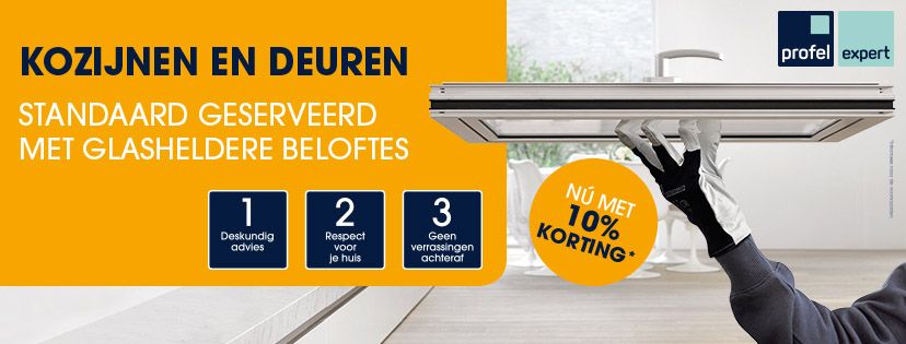 Wegens succes verlengd t.e.m. 14 november 10% korting op alle kozijnen, deuren en schuifpuien &amp; Gratis Horren