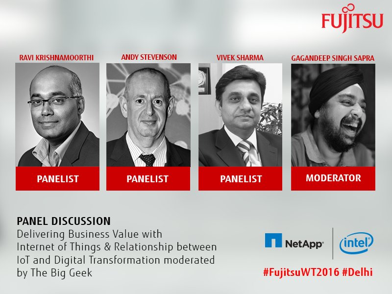 NAgarwal80's tweet photo. Coming up next: Our esteemed set of panelists voice their view on #IoT, #BigData and more only at #FujitsuWT2016. #EnablingDigital https://t.co/uuVvHhZscK